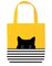 Cat Lover Gifts for Women - Black Cat Gifts for Cat Lovers - Cat Mom Gifts - Cat Themed Gifts - Happy Birthday Bags for Cat Lady Gifts - Reusable Cat Tote Bag (Yellow Cat)